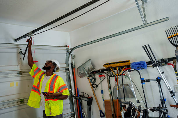 Professional Garage Door Panel Replacement technician working in North Aurora, IL